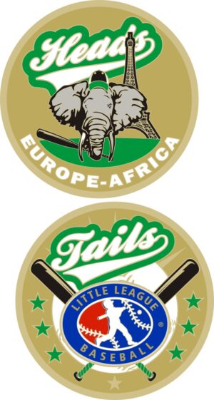 1.5" EUROPE-AFRICA LITTLE LEAGUE FLIPPING COIN-3212